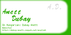 anett dubay business card